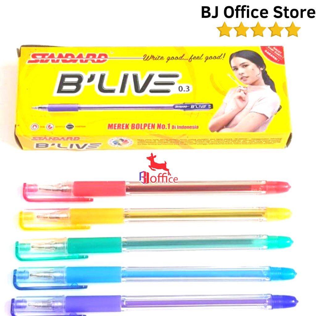 

RK Pulpen Standard B'Live Gel 0,3 mm isi 12pcs / Standard Pen - Blive 0.3