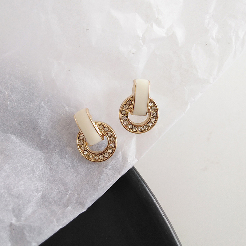 S925 Perak Anting-Anting Jarum Sederhana Retro Geometri Anting Fashion Wanita Harian Ol Komuter Anting Perhiasan Anting