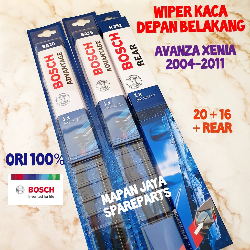 BOSCH WIPER DEPAN &amp; BELAKANG - AVANZA / XENIA (2004-2011)