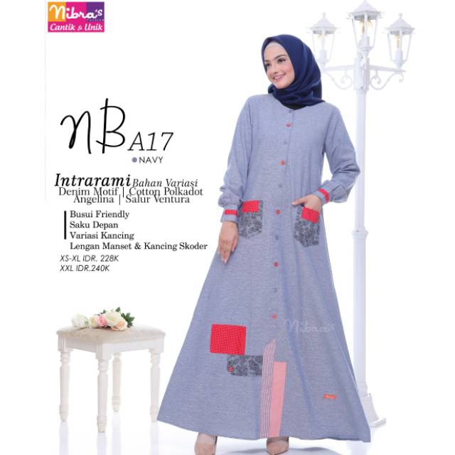 Promo 25% Gamis Nibras Nb A17 / Navy XL