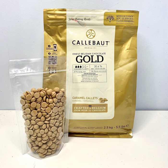 

Callebaut Gold Caramel Chocolate Couverture 304 Repack 500 gr