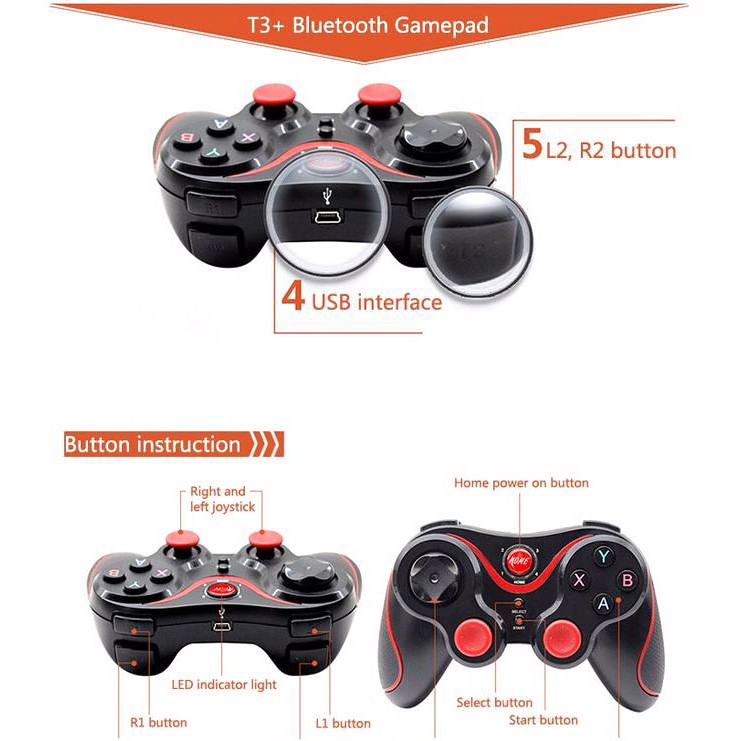 GAMEPAD GETAR WIRELESS / BLUETOOTH ANDROID LAPTOP SINGLE CONTROLLER JOYSTICK