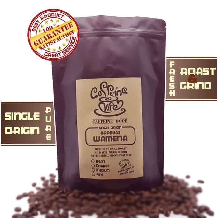 

Kopi Arabika Wamena 500 Gr Single Origin Bean/Biji & Ground/Bubuk