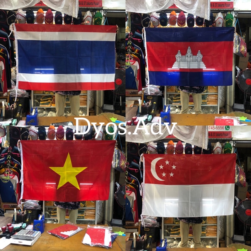 Bendera negara ASEAN ukuran 90x135 cm