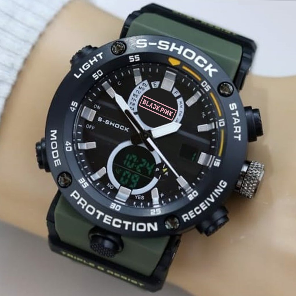 (EXCLUSIVE) Jam Tangan KPOP BLACKPINK Double Time - Tali Hijau Army