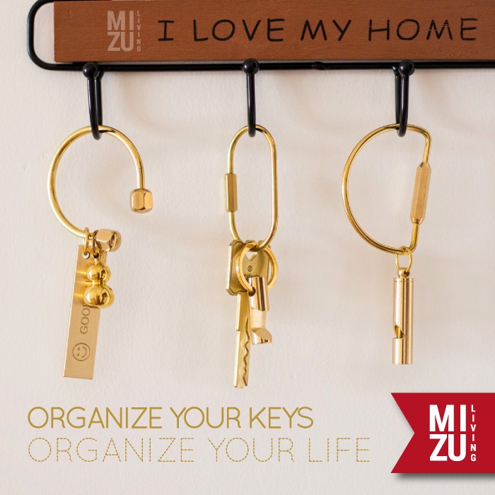 SUBLIMELY GOLDEN BRASS KEYRING Gantungan Kunci Emas Keys Organizer Keychain Screw Lock-4