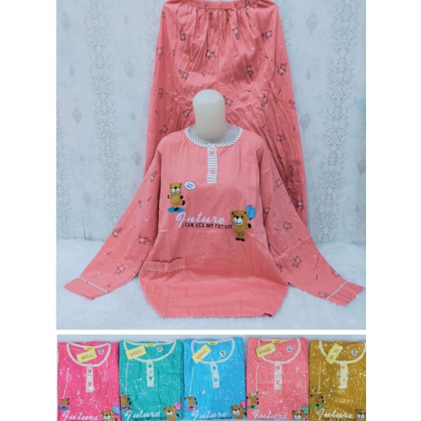 Baju tidur PP jumbo Tessa LD 116  celana panjang lengan panjang jumbo-1