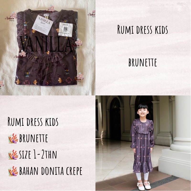 RUMI KIDS DRESS BY VANILLAHIJAB VANILLA HIJAB