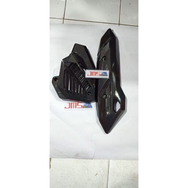 cover tutup carbon knalpot dan cover radiator carbon honda vario 125/150 led lama set zoro