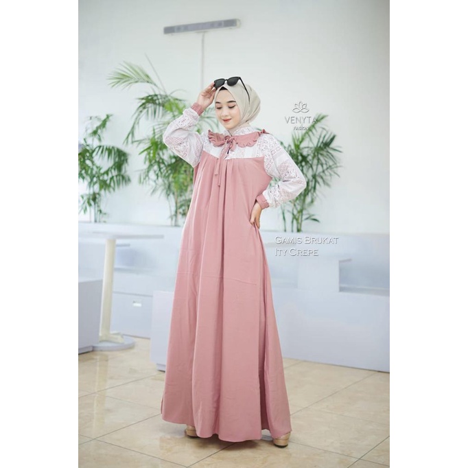 NARA NADA DRESS POLOS MIX BRUKAT MODEL BARU MAXI WANITA ELEGANT FASHION PESTA HAJATAN