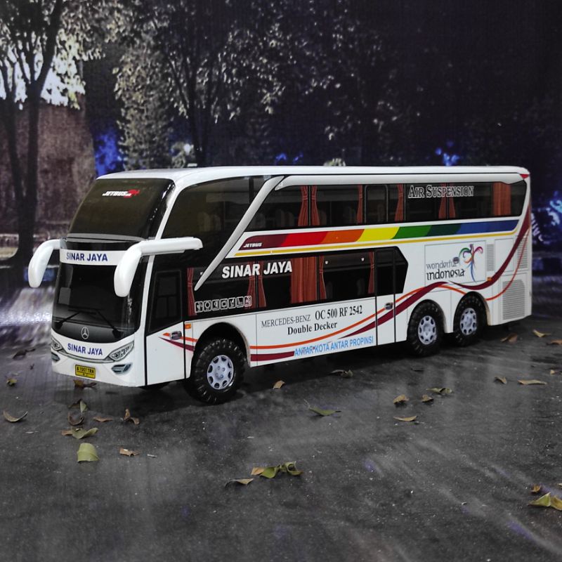 Miniatur Bus Sinar jaya Double Decker