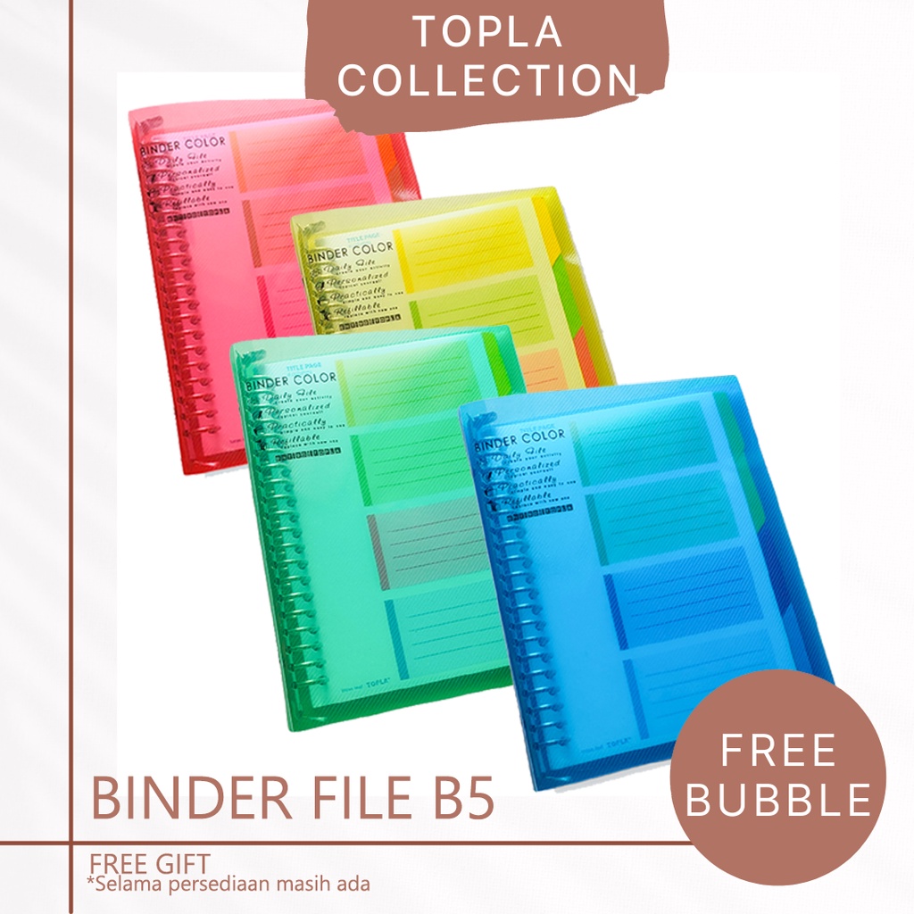 Jual TOPLA Binder File Note Catatan B5 File 26 Ring Besi Untuk Kuliah ...