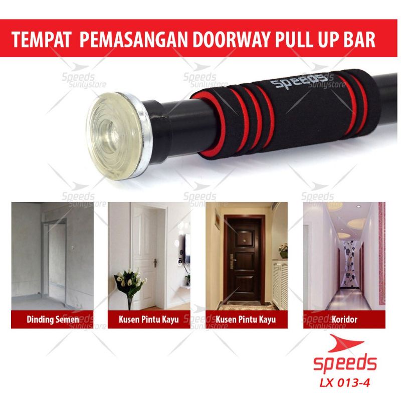 ORIGINAL MERK SPEEDS Pull Up Bar SPEEDS / Chin Up / Iron Gym Alat Fitnes dirumah doorway