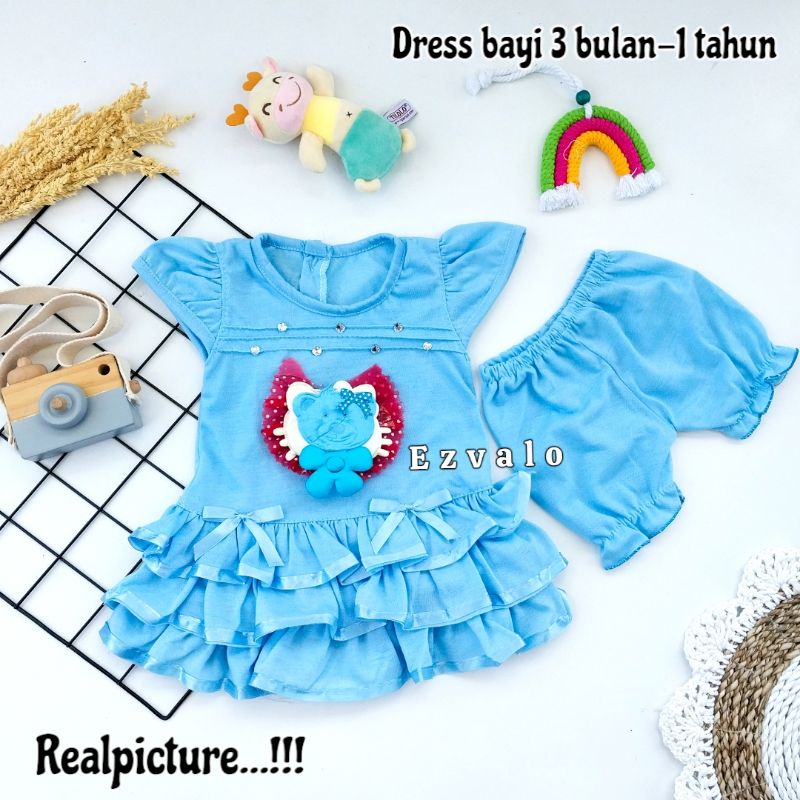 DSR-01 BAJU BAYI PEREMPUAN DRESS BAYI 3-12 BULAN