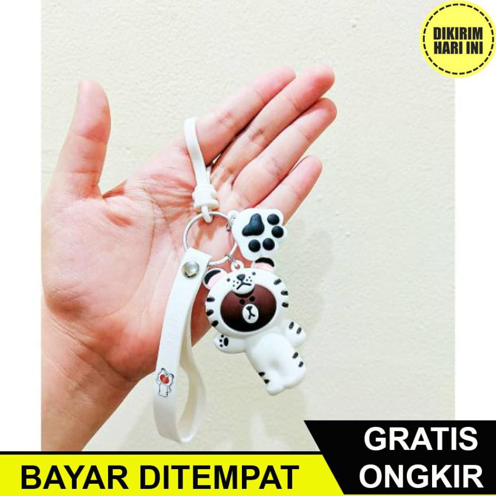 JB3352 Gantungan kunci brown line friends tiger