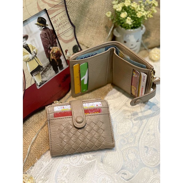 Dompet Pendek Botega 352 Bahan Anyam Import