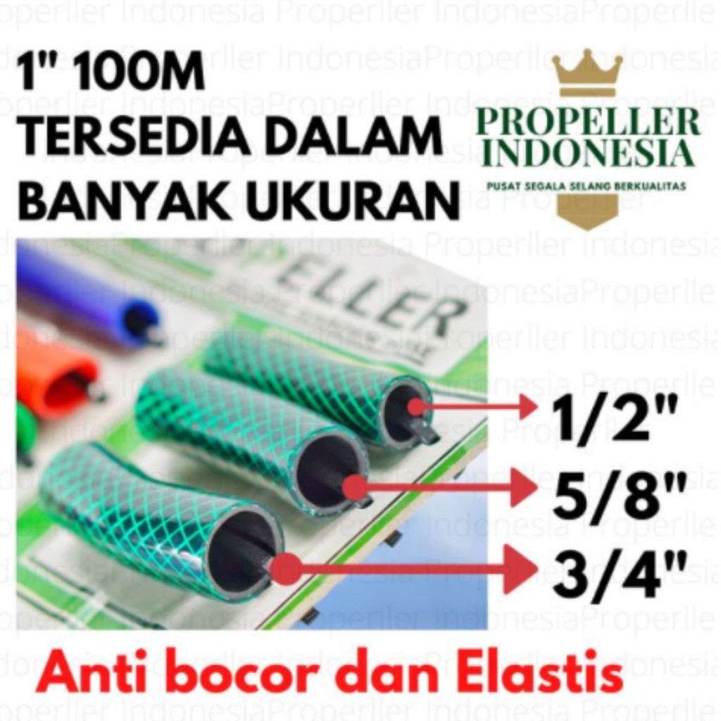 Selang Air Benang Hijau 1Inch 100M Selang Air Taman Selang Air Anti Lumut Elastis