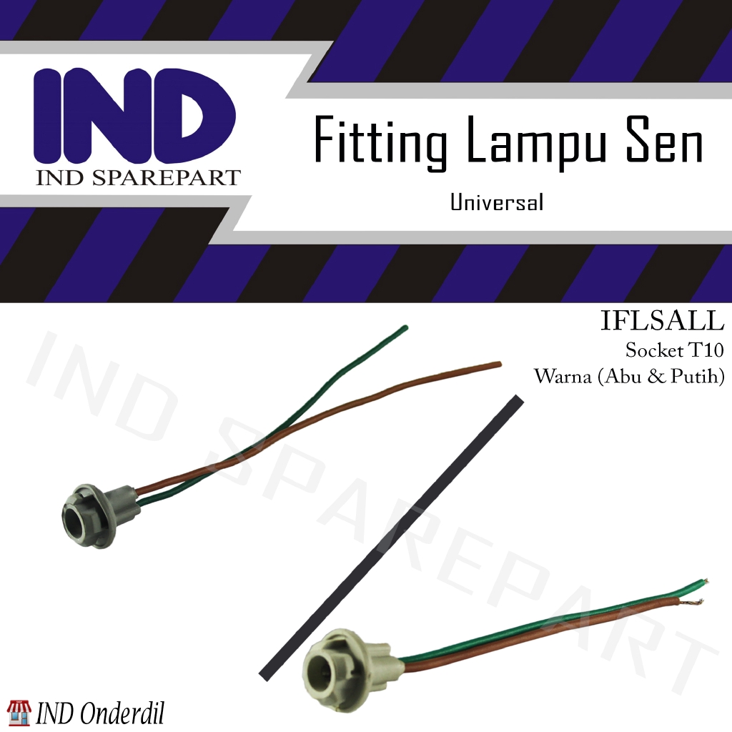 Fitting Fiting Piting Socket Soket Kilometer Kilo Meter KM Senja Bohlam Sen Sein Riting Retting Lampu Motor Mobil Matic Bebek Sport Tancap LED T10 T13 Cop Cob