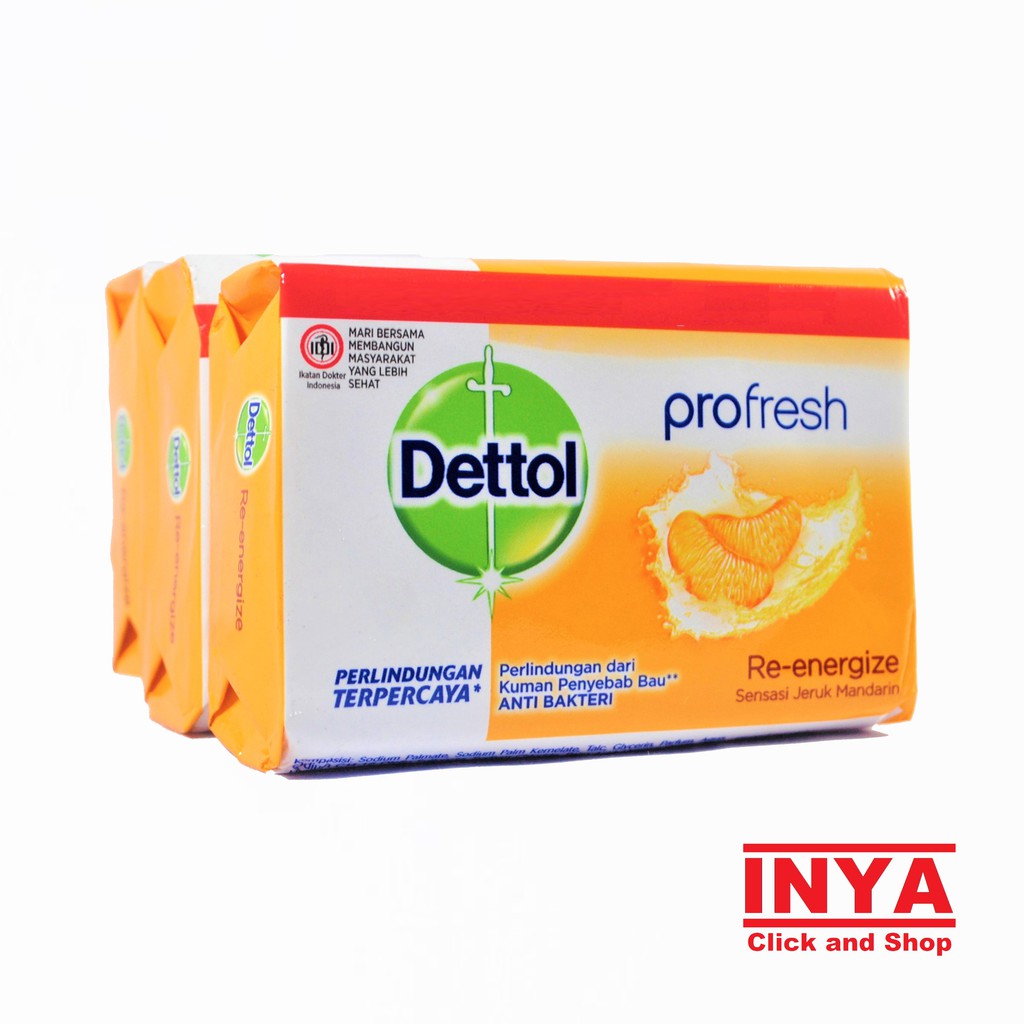 DETTOL PROFRESH RE-ENERGIZE ANTI BAKTERI SOAP 105gr - Sabun Batang