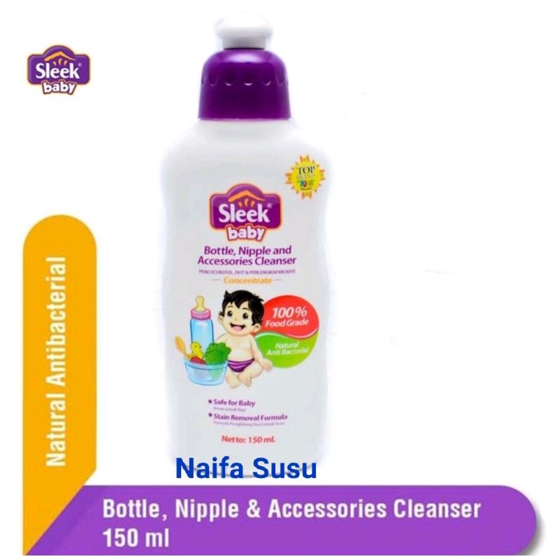 SLEEK Bottle Nipple CLEANSER 150 ml - Sabun Cuci Botol Dot Bayi 150ml - Kemasan Botol EXP 2024