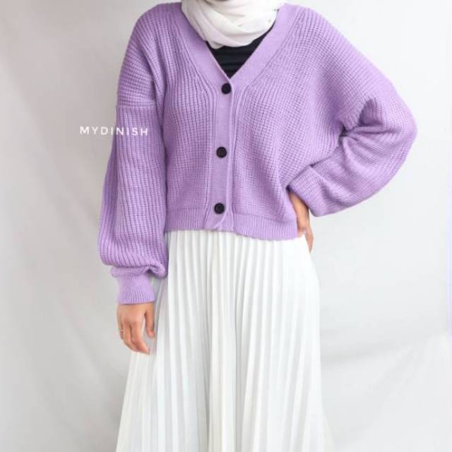 Diane Crop Cardy - Cardigan Rajut Wanita Polos All size