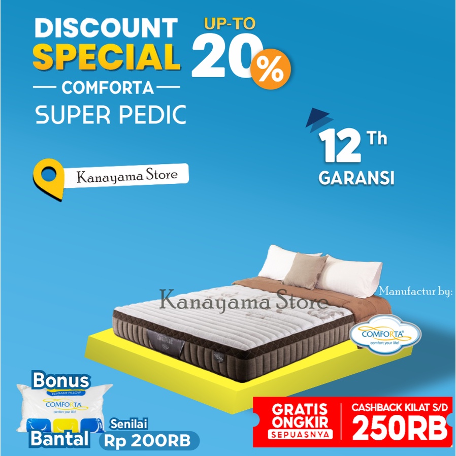 Comforta Spring bed Super Pedic ( Kasur ) 160 / 180 / 200 / 120 x200 - 160X200