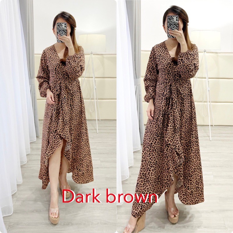 gamis kimono  leopard / gamis fashion K 1307