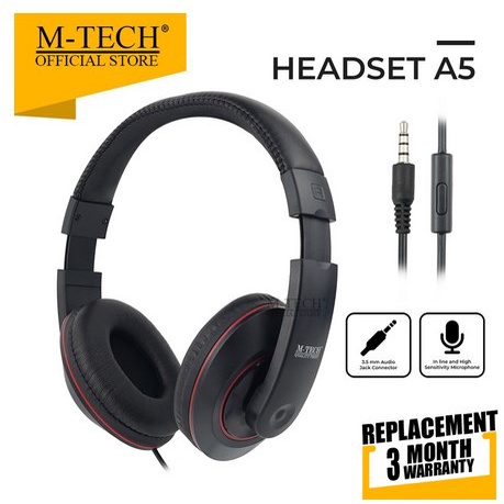ITSTORE Headset Headphone Kabell AUX 3.5mm murah 450 m-tech genius garansi