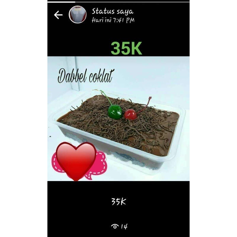 

cake lumer double choco box enak