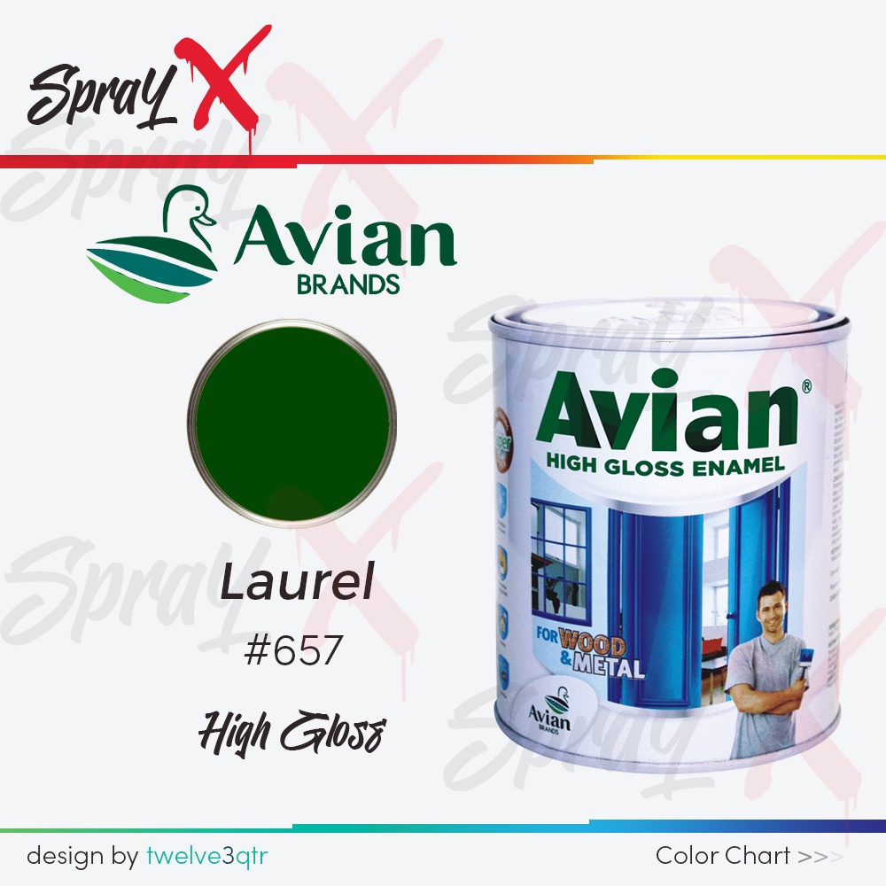 AVIAN CAT MINYAK LAUREL 657 / HIJAU TUA #657 0.9 LITER - CAT KAYU DAN BESI