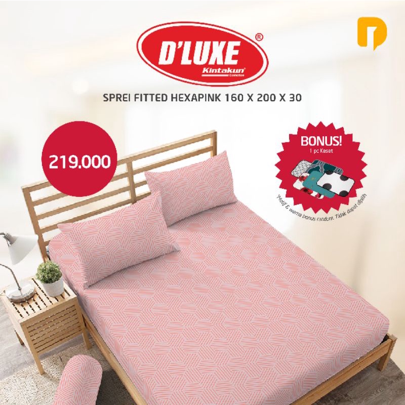 PROMO KINTAKUN Kintakun Sprei Fitted Hexapink 160 x 200 x 30