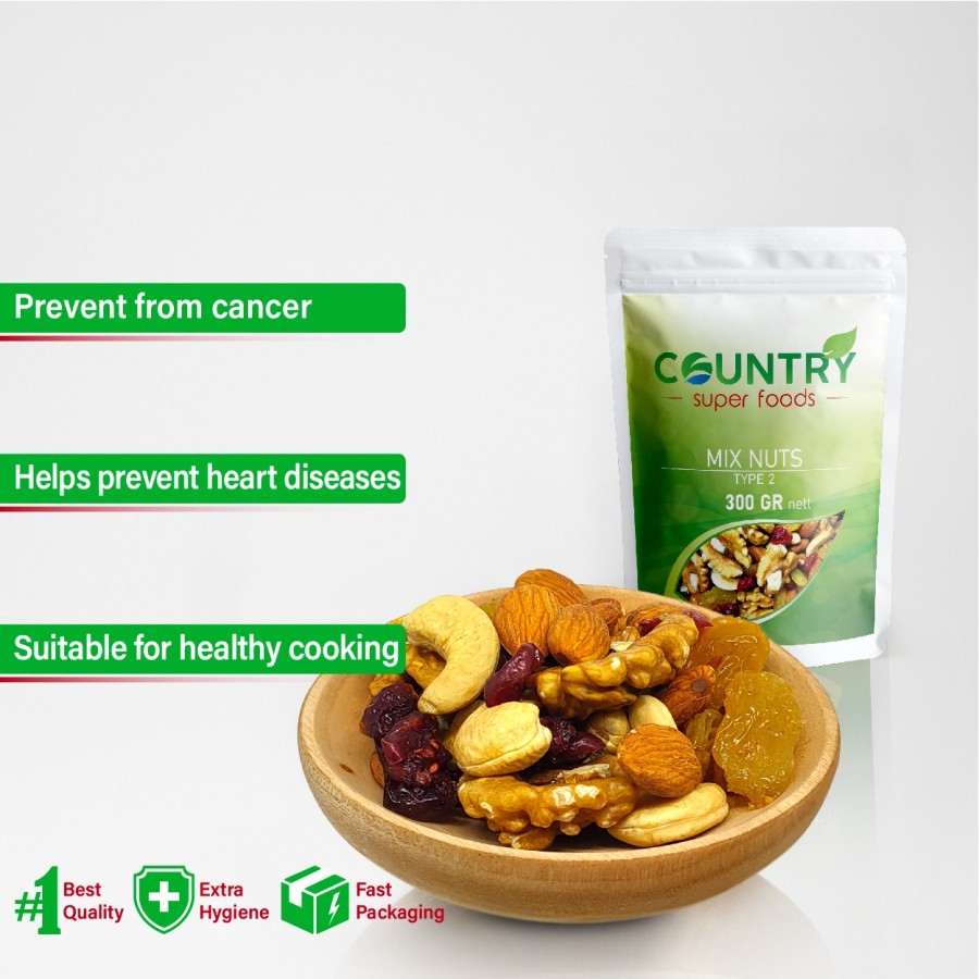 

Mix Nut TYPE 2 | Almond, Cashew, Walnut, Cranberry, Raisin [ 300 gr ]
