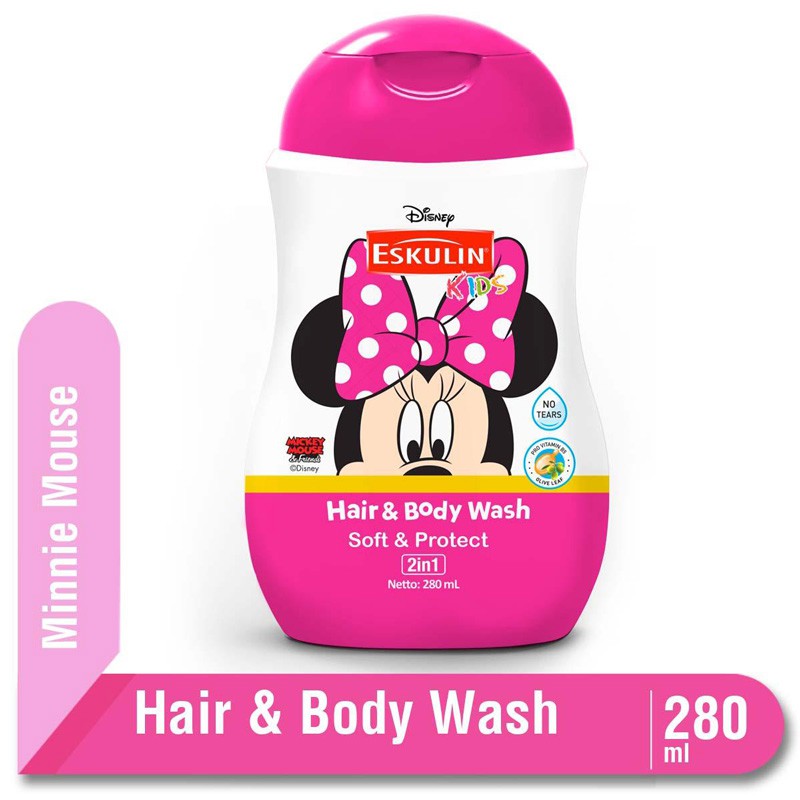 Jual Eskulin Kids Hair And Body Wash Soft And Protect Minnie Botol ...