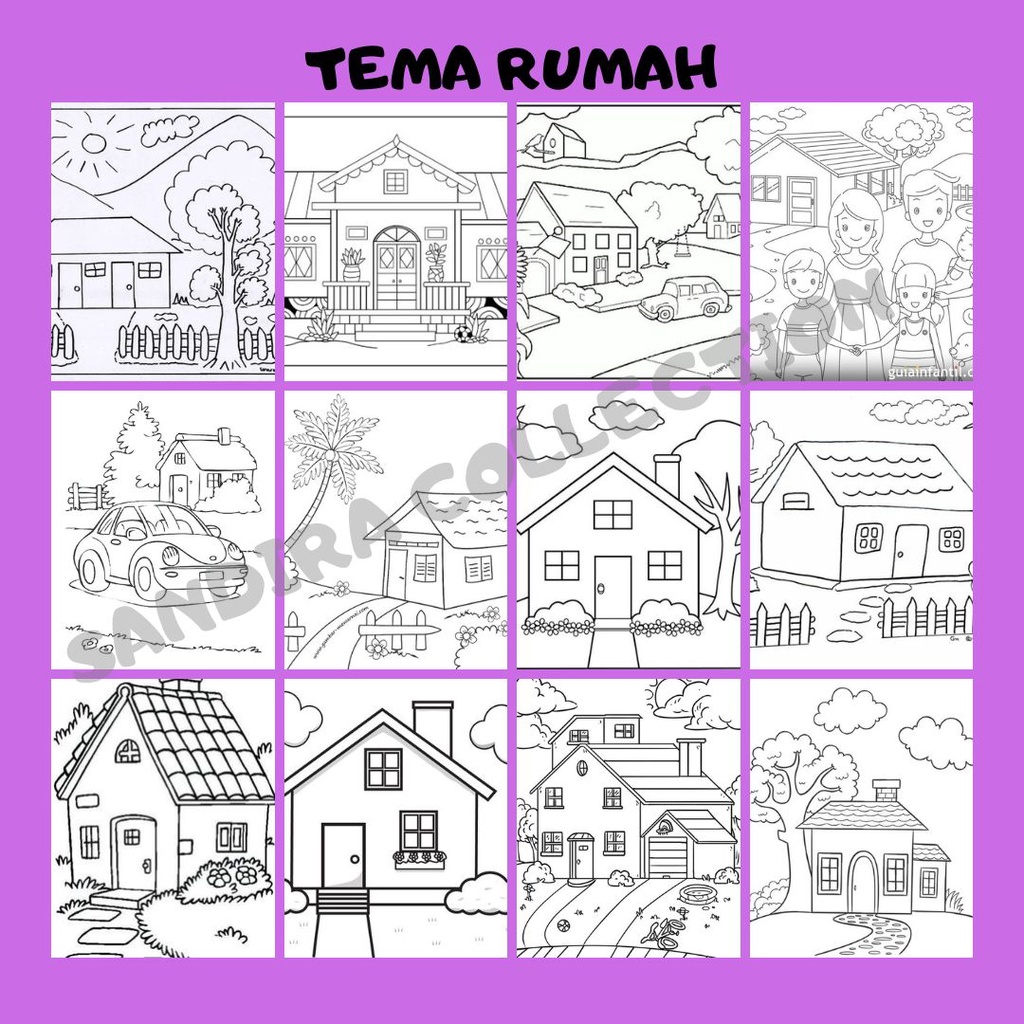 

SANDIRA - LEMBAR / GAMBAR MEWARNAI ANAK SERIES RUMAH /GAMBAR RUMAH / GAMBAR MEWARNAI
