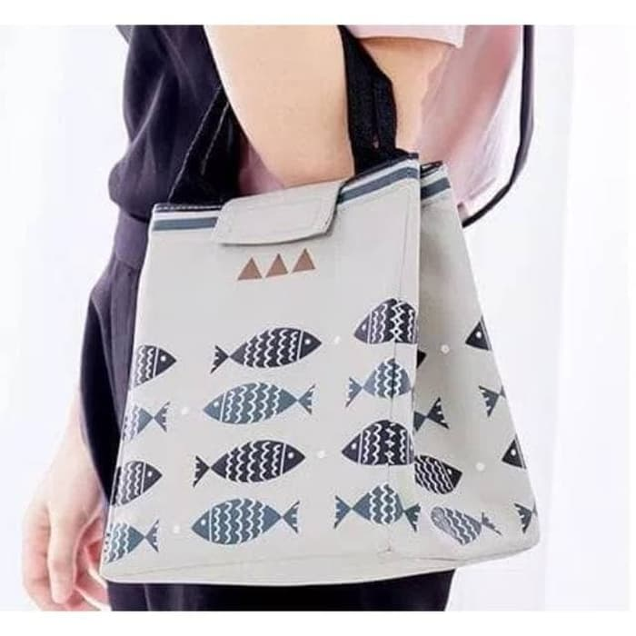 TAS BEKAL MAKANAN MOTIF IKAN UKURAN BESAR - abu bu muda