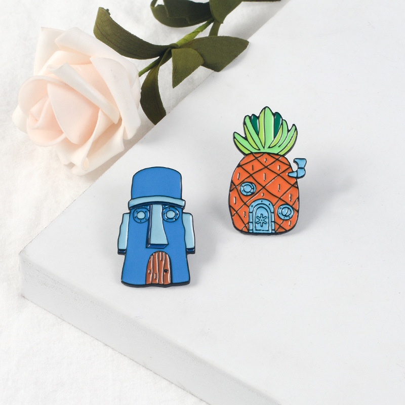 Bros Pin Enamel Bentuk Kartun SpongeBob Untuk Aksesoris Perhiasan