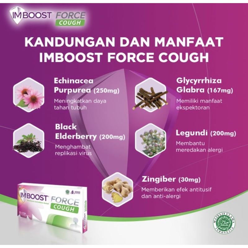 Imboost force cough box 30 tablet ( meningkatkan imun &amp; meredakan batuk )