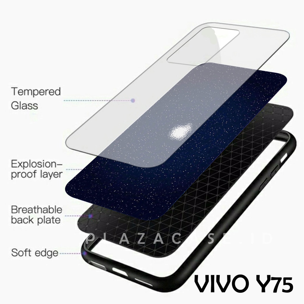 Softcase Glass Kaca LOGO IPHONE [K08] Vivo Y75 Terbaru Casing Handphone-Pelindung Handphone