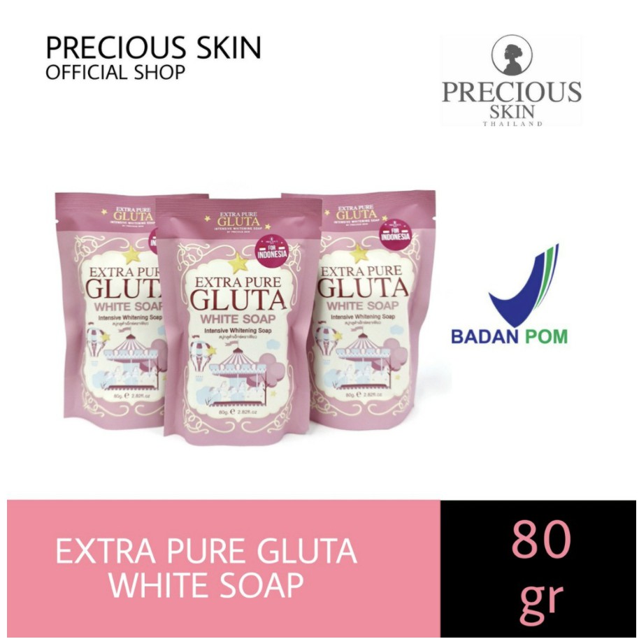 [BPOM] Precious Skin - Extra Pure Gluta Whitening Body &amp; Face Soap / Sabun Pemutih 80GR