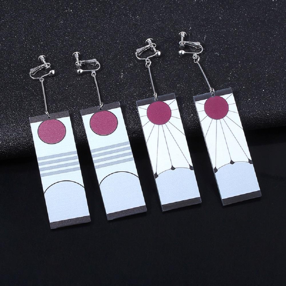 Anting Demon Slayer Agustina Anime Demon Slayer Cosplay Kimetsu No Yaiba Pria Kamado Tanjiro Acrylic Butterfly Klip Earrings