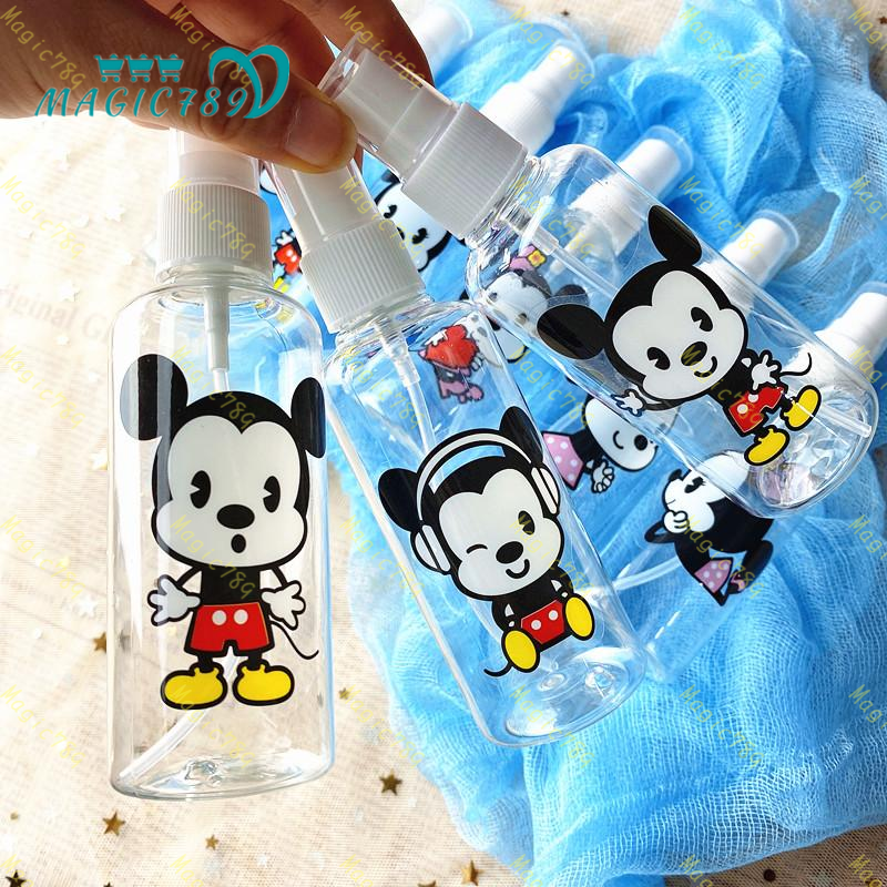 Magic789 Botol Spray Kosong 100ml Bahan Plastik Desain Kartun Mickey/Minnie Mouse