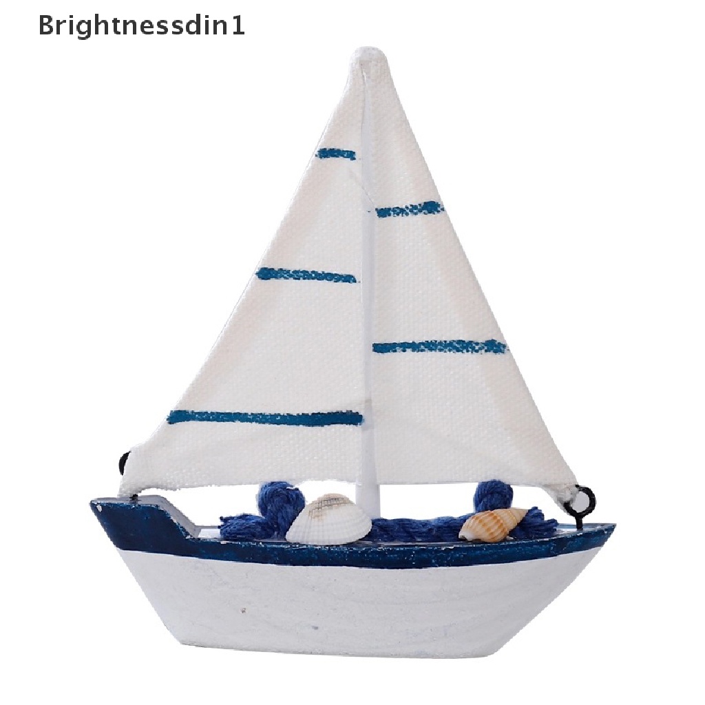 (Brightnessdin1) Miniatur Perahu Layar Untuk Dekorasi Rumah / Pantai