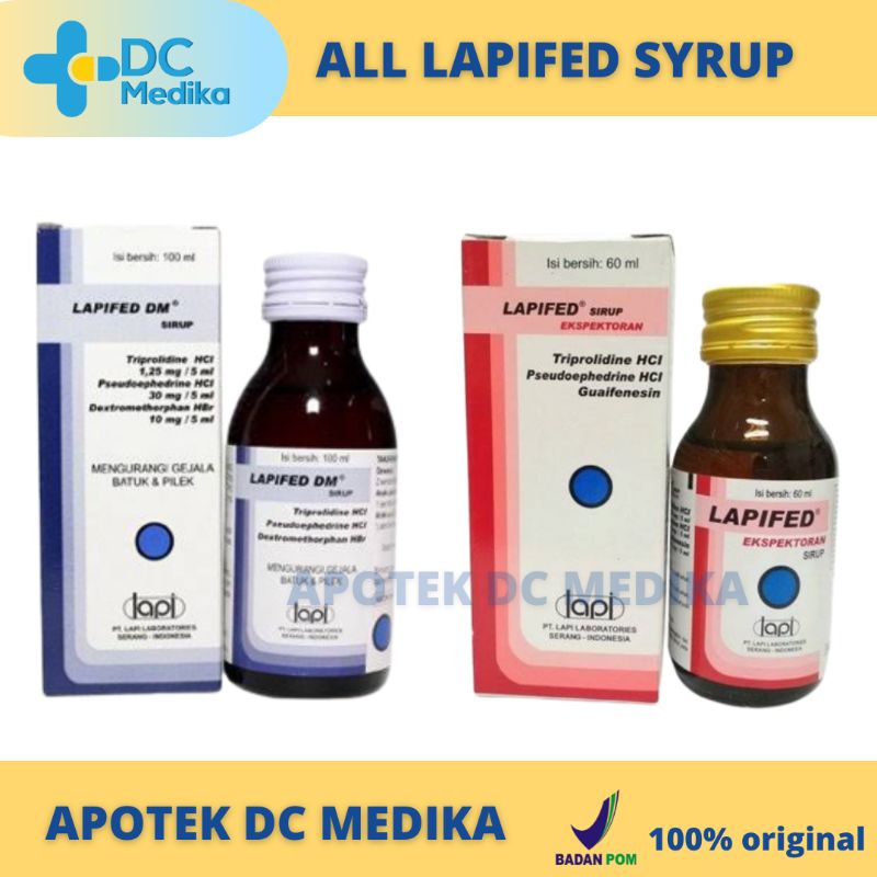 Lapifed DM 60ml / Lapived / Lapifed Expectoran / Obaf flu dewasa / Obat flu anak