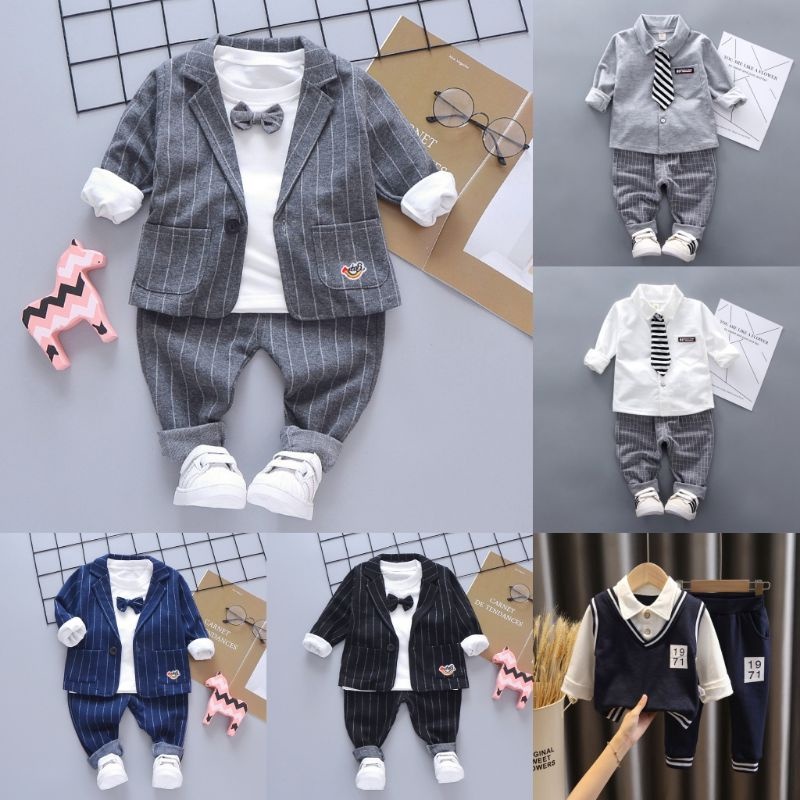 Share:  0 ✅Pasarhalal❤Setelan jas anak laki - laki import usia 8 bulan & 1 2 3 4 5 tahun / Baju pest