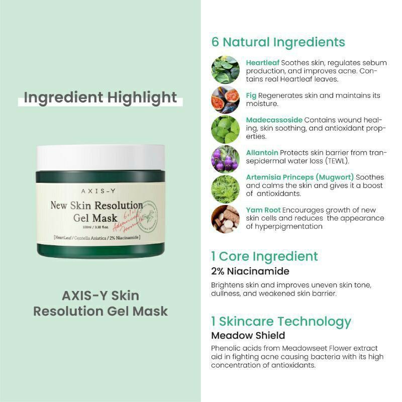 (Share in Jar) Axis-Y Axis Y New Skin Resolution Gel Mask Mugwort Pore Clarifying Wash Off Pack