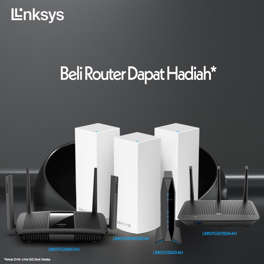 Linksys E5600 Dual-Band AC1200 WiFi 5 Router - E5600-AH GARANSI RESMI