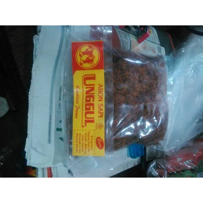 

abon daging sapi cap unggul 250gram (olahan daging sapi kering)