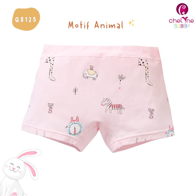 CD Boxer Chelyne Kids Anak Perempuan Q8138 / Q8124 / Q8125 Bahan Kaos Katun Spandex