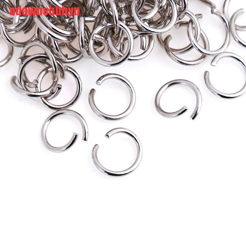 100 Pcs Cincin Model Terbuka Bahan Stainless Steel Ukuran 8 / 10mm