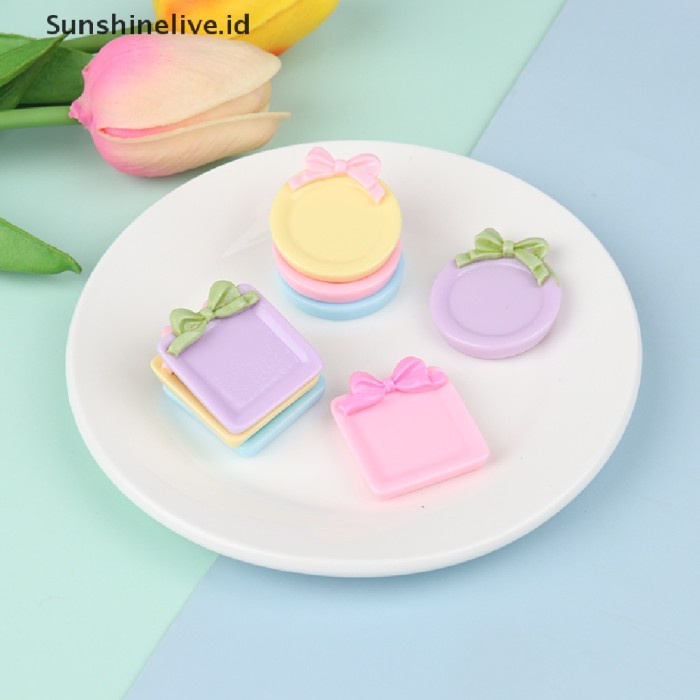 Diskon Spesial Uj730 Sunshinelive 5Pcs Set Main Miniatur Piring Dessert Skala 1 12 Un Terlaris